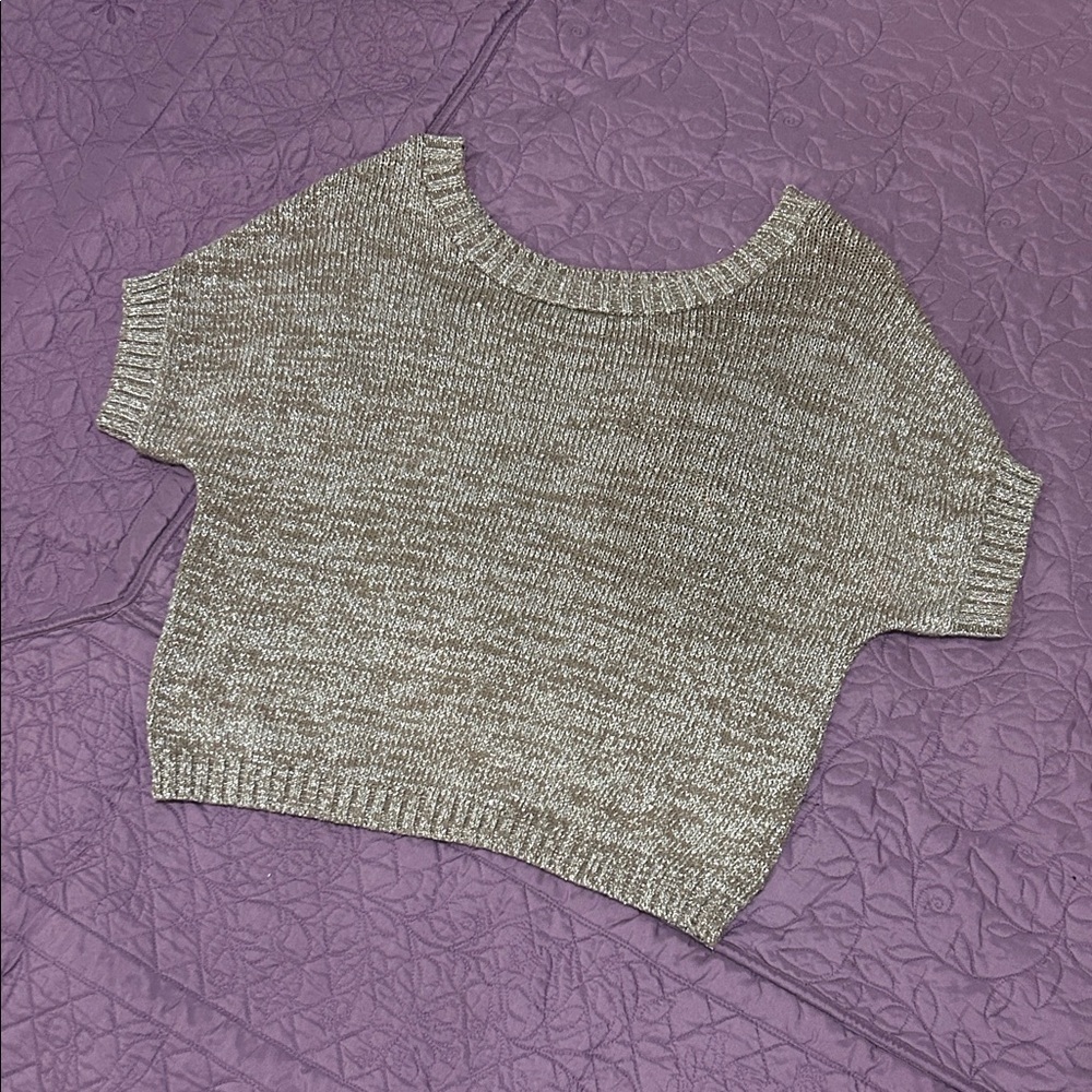 GAP Women's Metallic Gray Knit Sweater